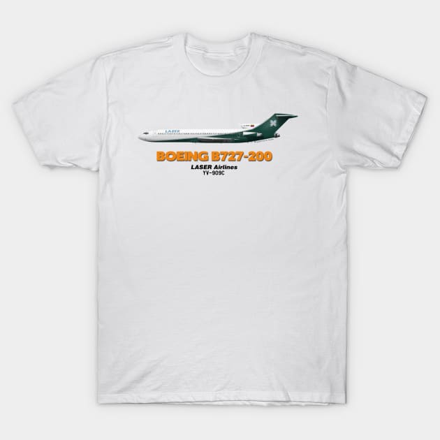 Boeing B727-200 - LASER Airlines T-Shirt by TheArtofFlying